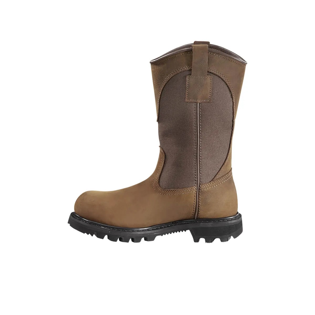 10" Women's Traditional Welt Steel-Toe Waterproof Wellington Pull-On Work Boot Brown