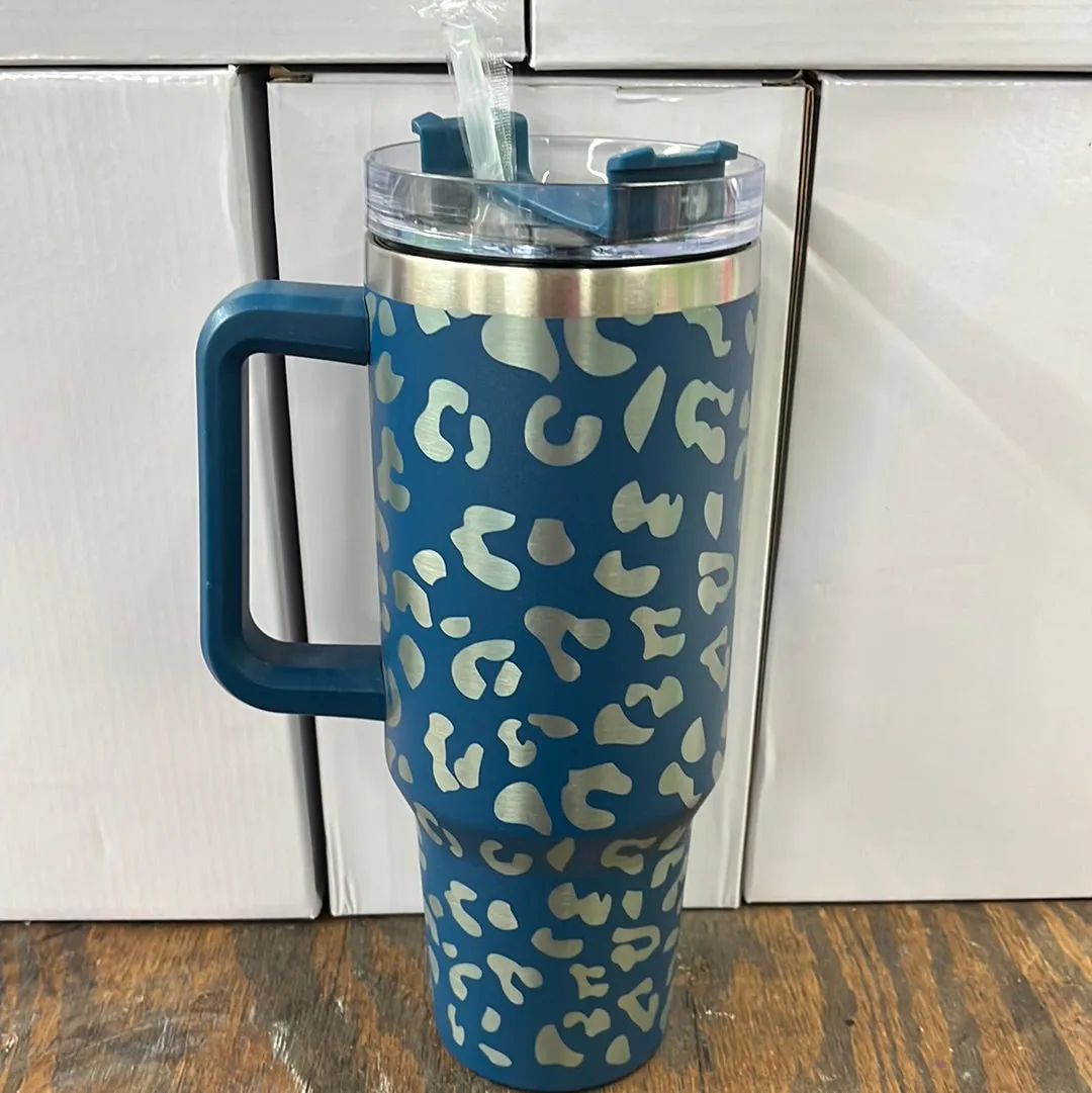 40 oz Stainless Steel Leopard Tumbler