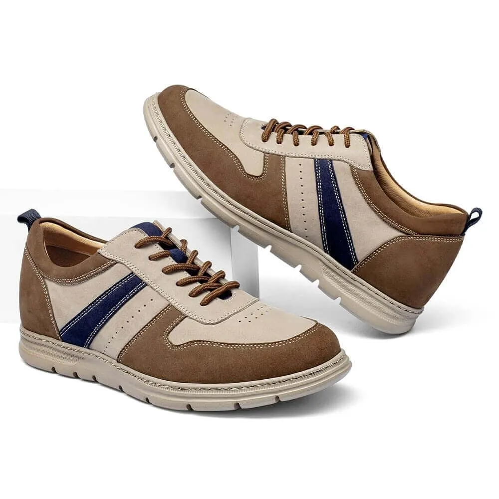 6 CM / 2.36 Inches - CMR CHAMARIPA Elevator Sneakers - Shoes That Add Height For Guys - Brown Men's Outdoor Sneakers