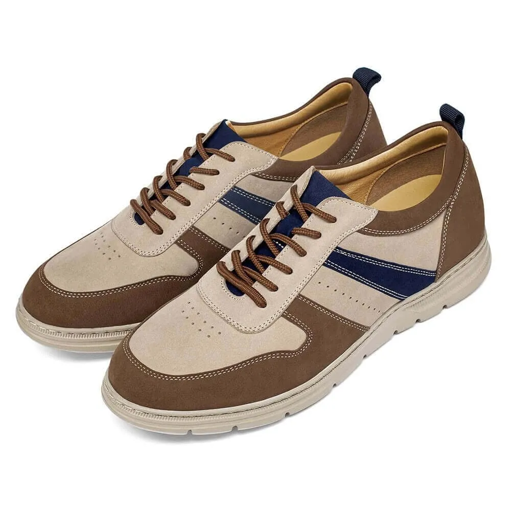 6 CM / 2.36 Inches - CMR CHAMARIPA Elevator Sneakers - Shoes That Add Height For Guys - Brown Men's Outdoor Sneakers