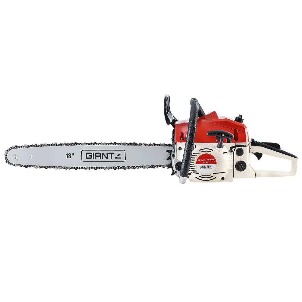 75CC 18" Bar Petrol Chainsaw, E-Start, Anti-Kickback, Giantz