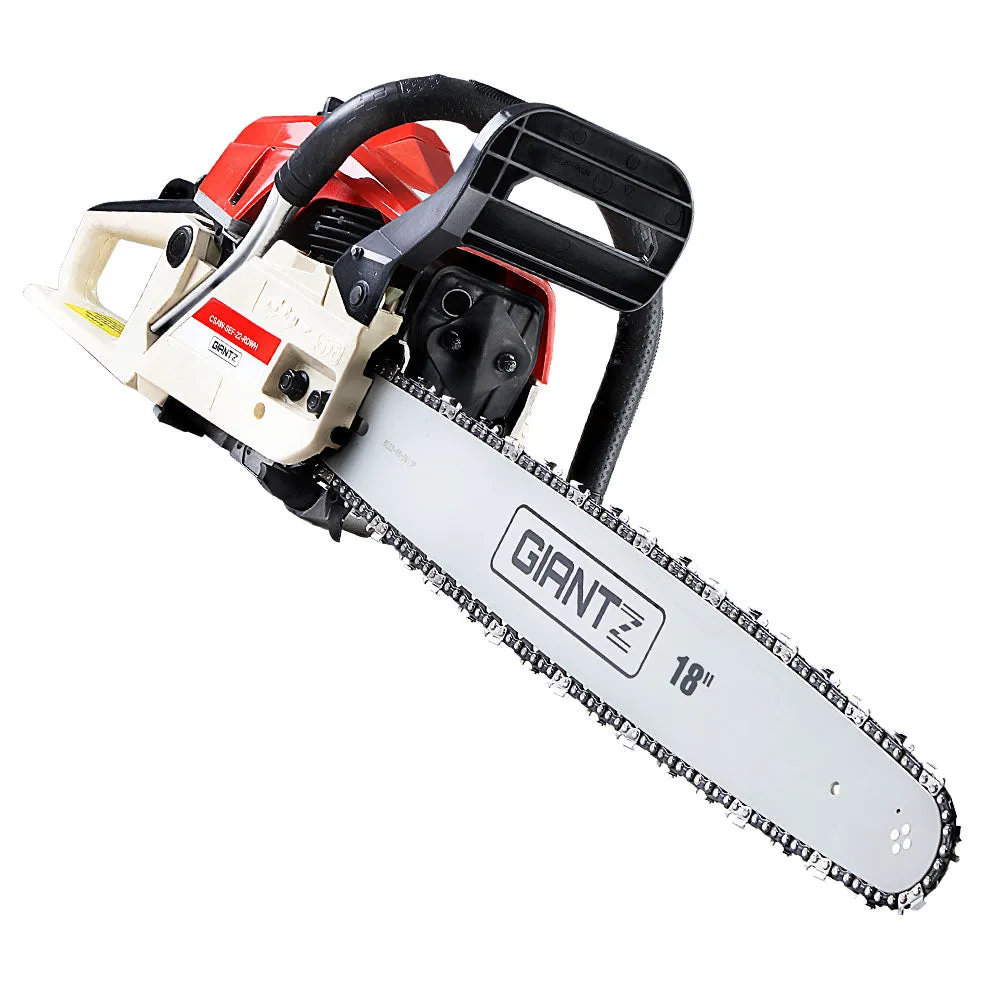 75CC 18" Bar Petrol Chainsaw, E-Start, Anti-Kickback, Giantz