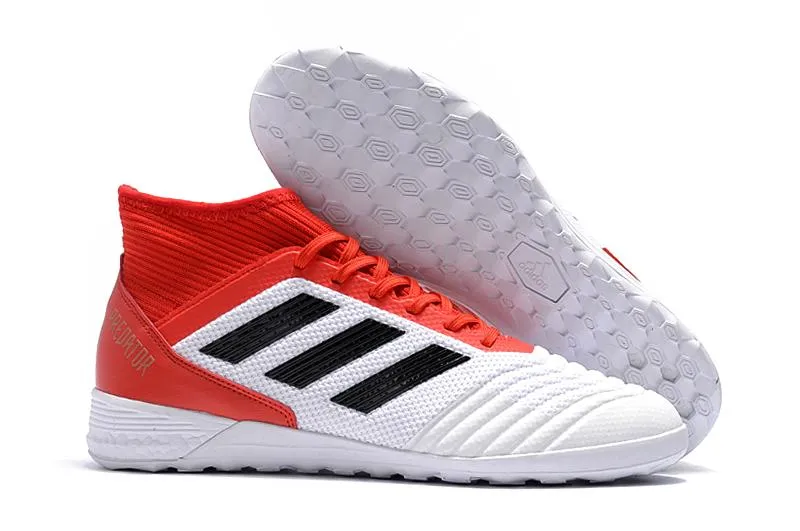 Adidas Predator IC Indoor Flat Soccer Shoes Red/White/Black