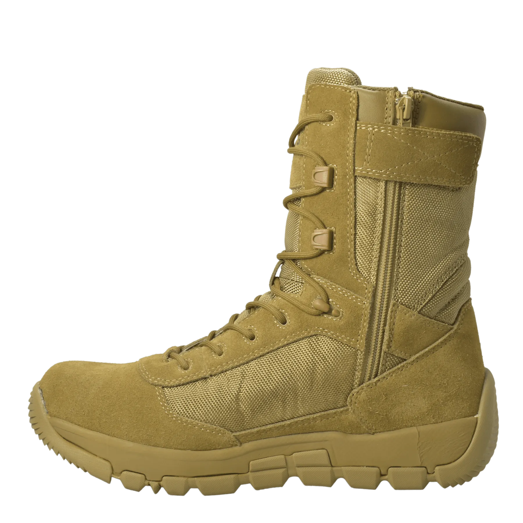 AdTec Men's 9" Suede Leather Side Zipper Composite Toe Tactical Boot Coyote