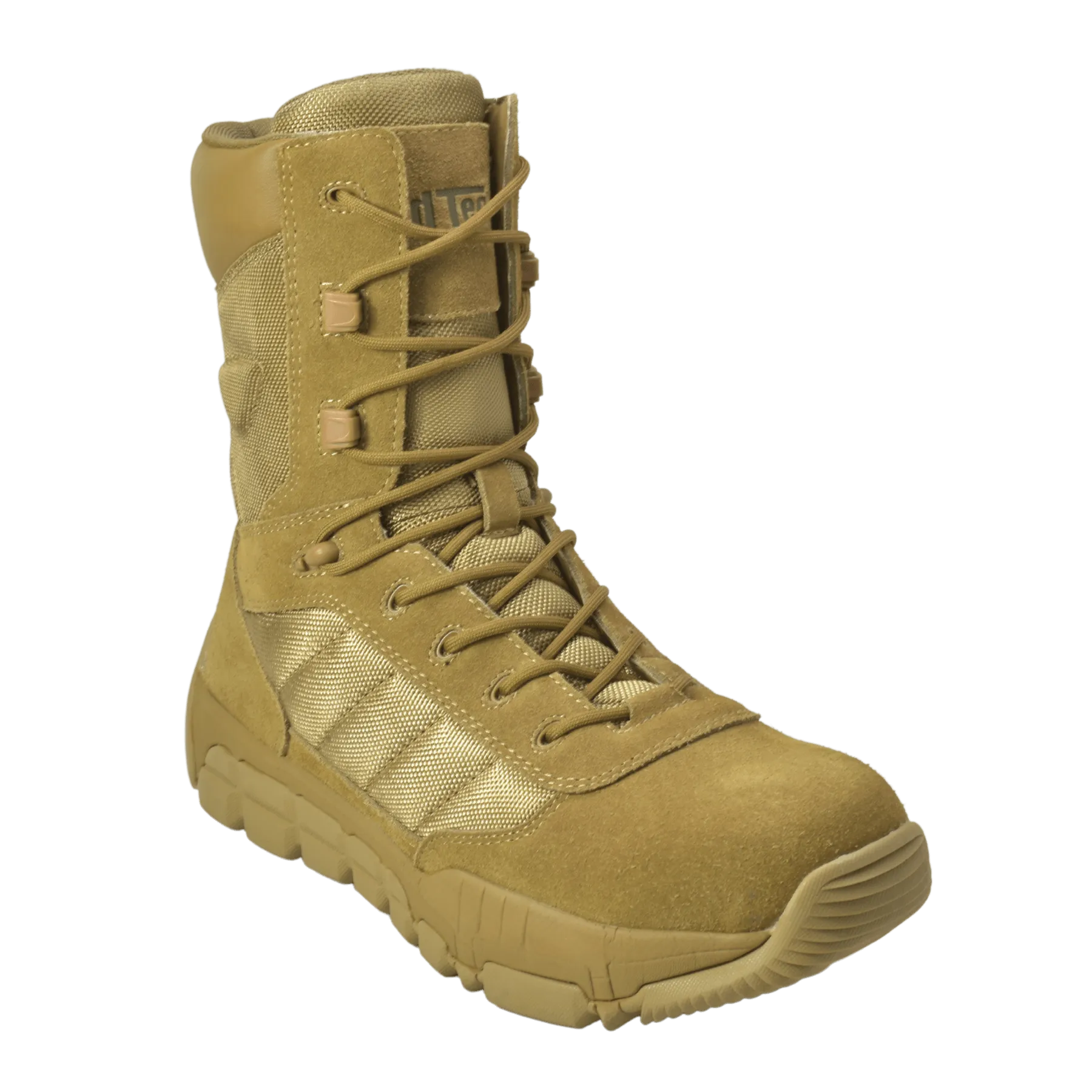 AdTec Men's 9" Suede Leather Side Zipper Composite Toe Tactical Boot Coyote