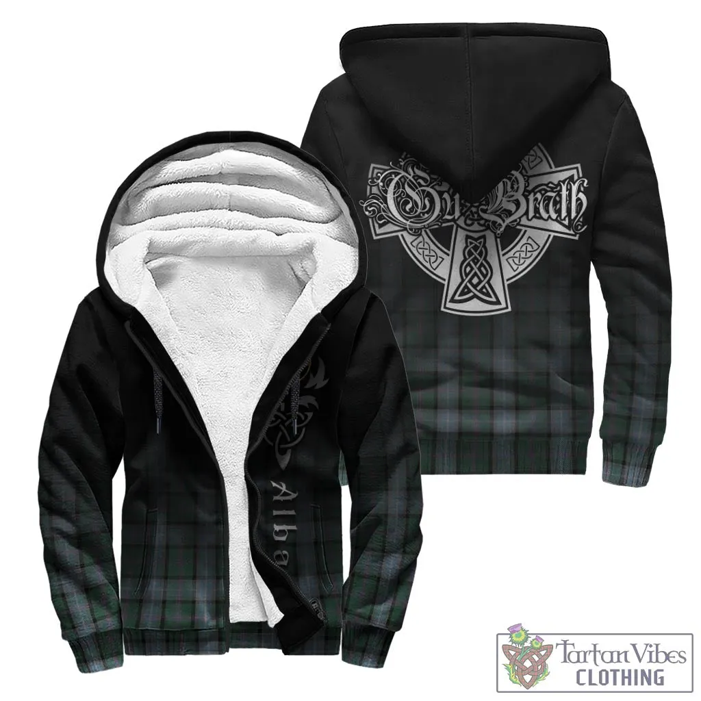 Alexander of Menstry Hunting Tartan Sherpa Hoodie Featuring Alba Gu Brath Family Crest Celtic Inspired