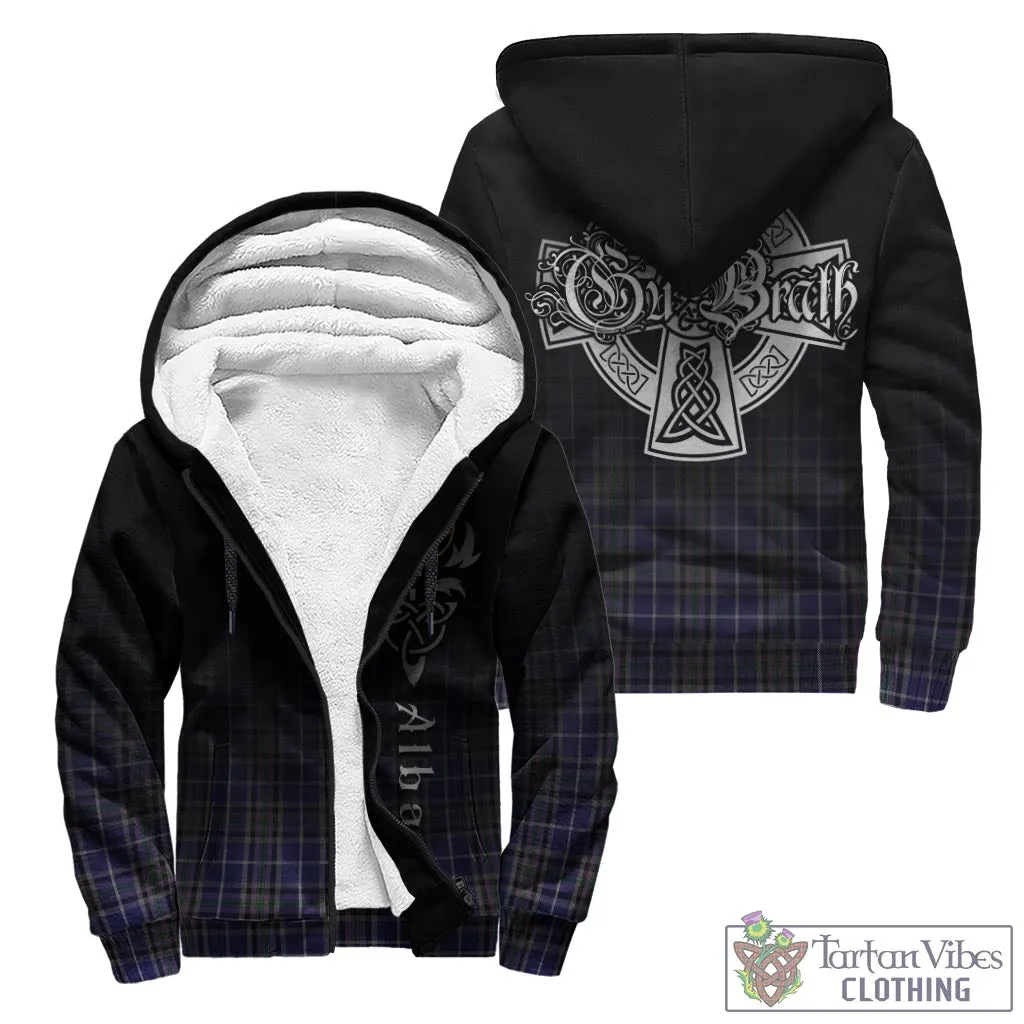 Alexander of Menstry Tartan Sherpa Hoodie Featuring Alba Gu Brath Family Crest Celtic Inspired