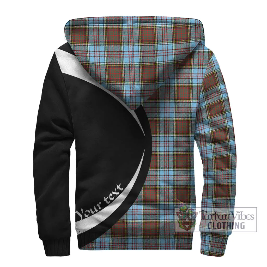 Anderson Ancient Tartan Sherpa Hoodie with Family Crest Circle Style