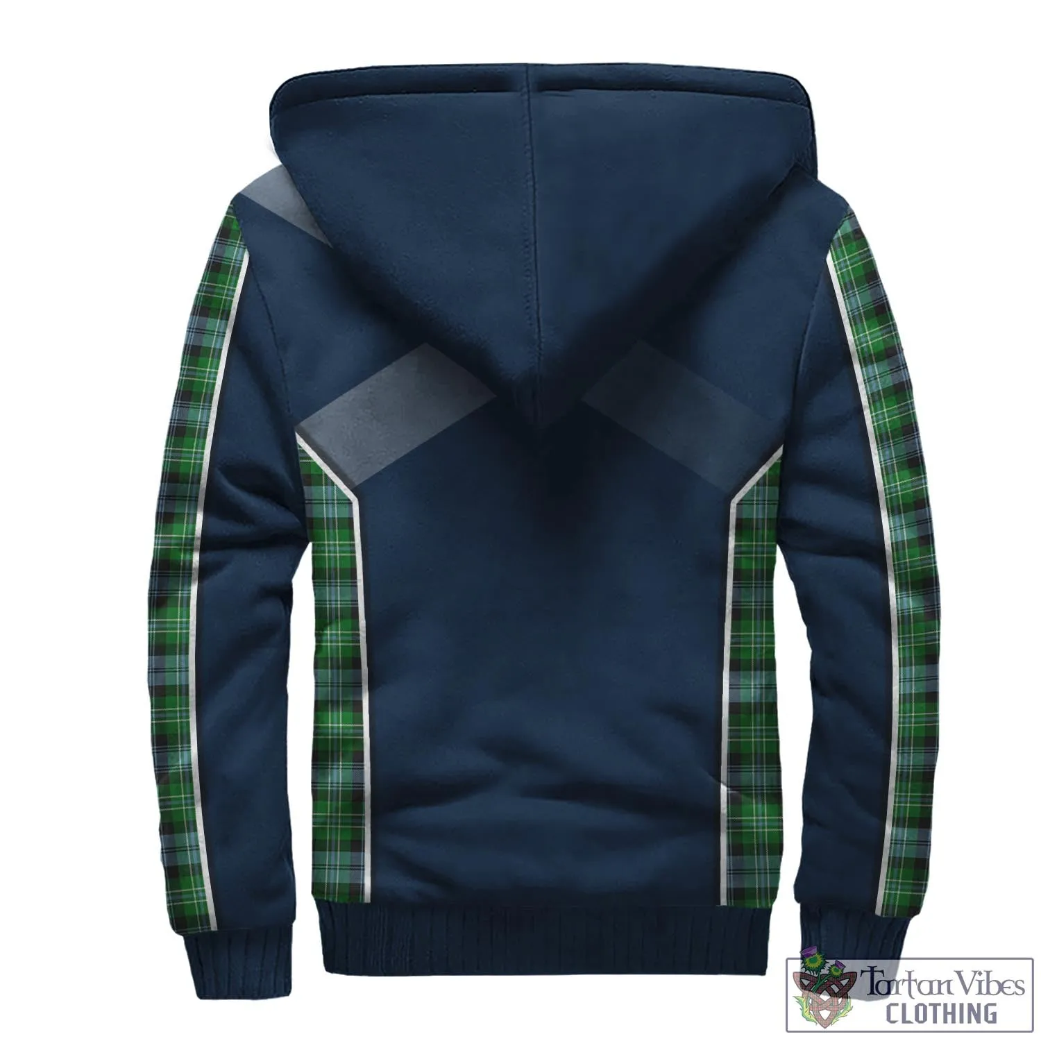 Arbuthnot Ancient Tartan Sherpa Hoodie with Family Crest and Scottish Thistle Vibes Sport Style