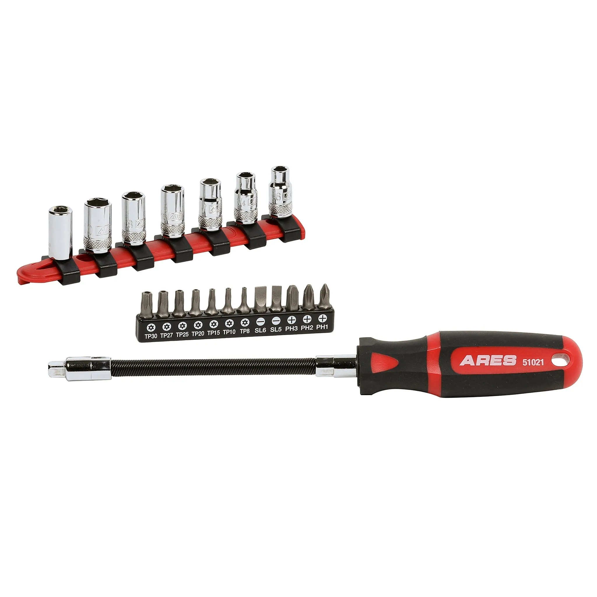 ARES 51021 - 20-Piece Multipurpose Flexible Driver Set