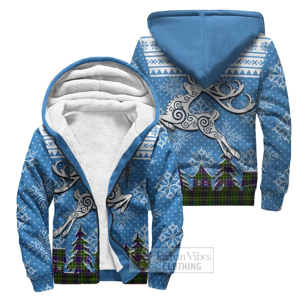 Arnott Clan Christmas Sherpa Hoodie Celtic Reindeer Style