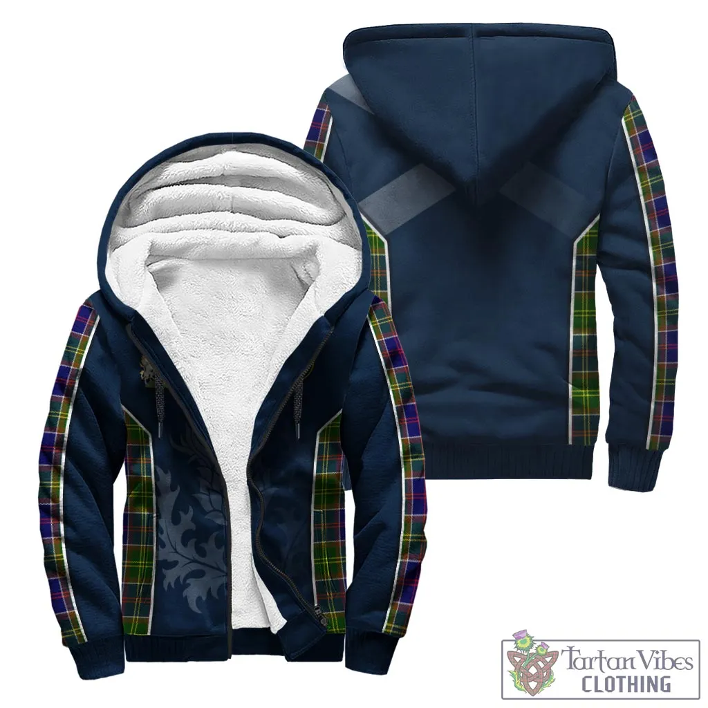 Arnott Tartan Sherpa Hoodie with Family Crest and Scottish Thistle Vibes Sport Style