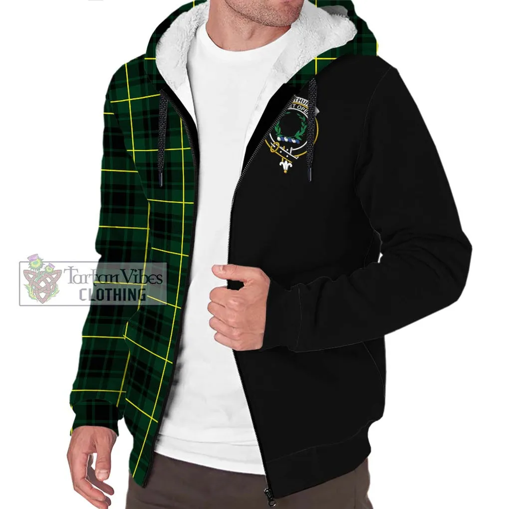 Arthur Modern Tartan Sherpa Hoodie with Family Crest and Half Of Me Style