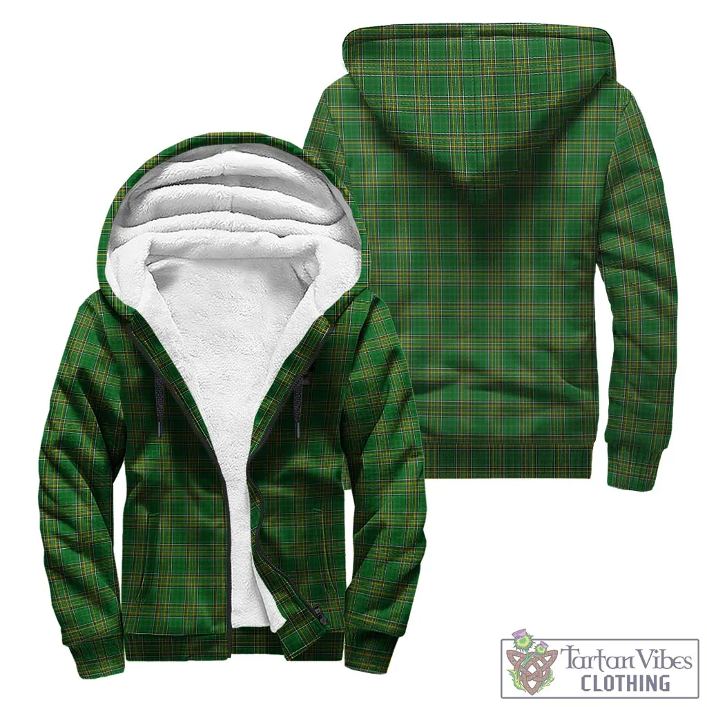 Ashe Irish Clan Tartan Sherpa Hoodie with Coat of Arms