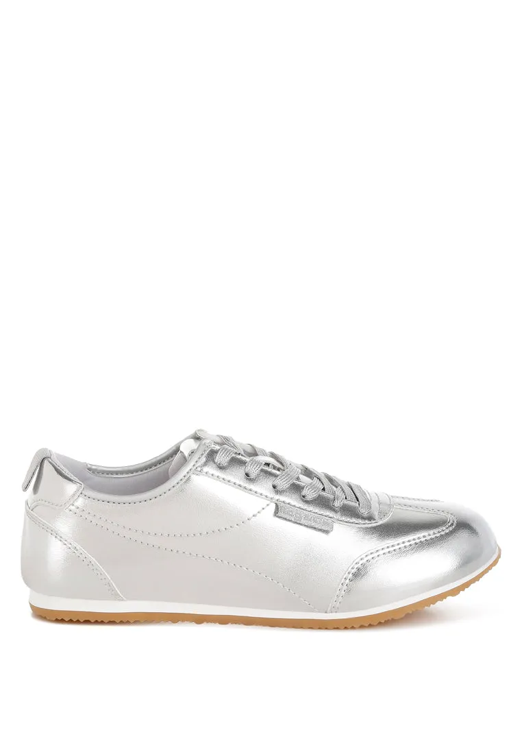 Astylos Metallic Faux Leather Sneakers