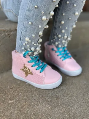 Baby Pink Sherpa High Tops