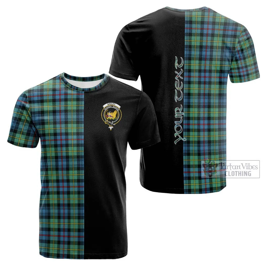 Bailey Ancient Tartan Cotton T-shirt with Family Crest and Half Of Me Style