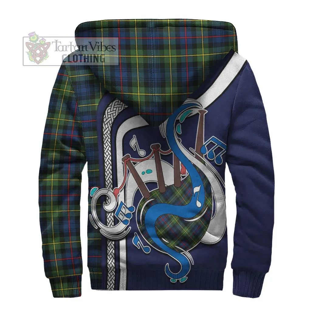 Bailey Modern Tartan Sherpa Hoodie with Epic Bagpipe Style