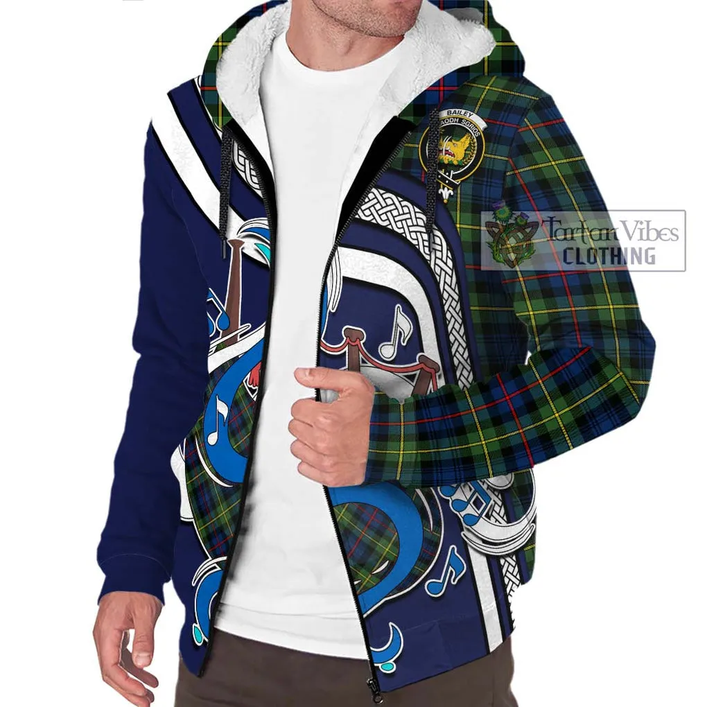 Bailey Modern Tartan Sherpa Hoodie with Epic Bagpipe Style