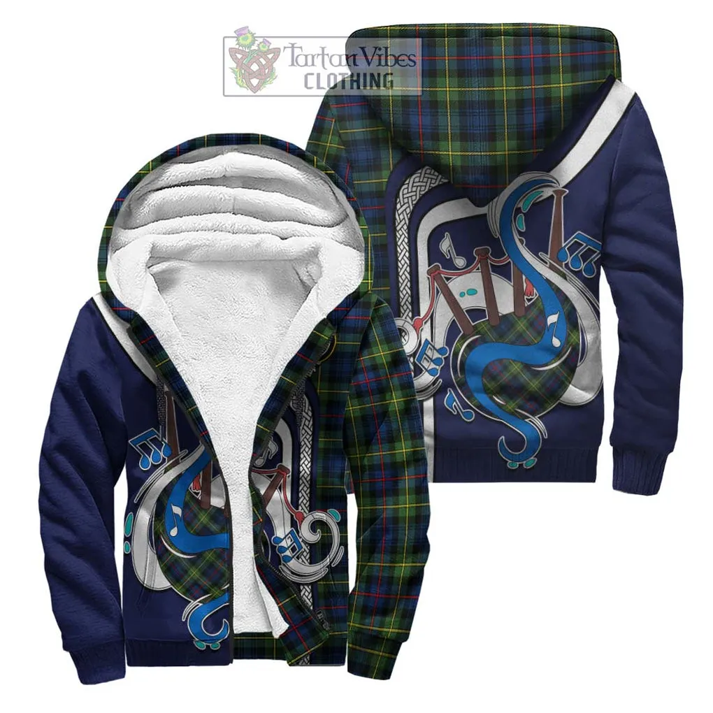 Bailey Modern Tartan Sherpa Hoodie with Epic Bagpipe Style