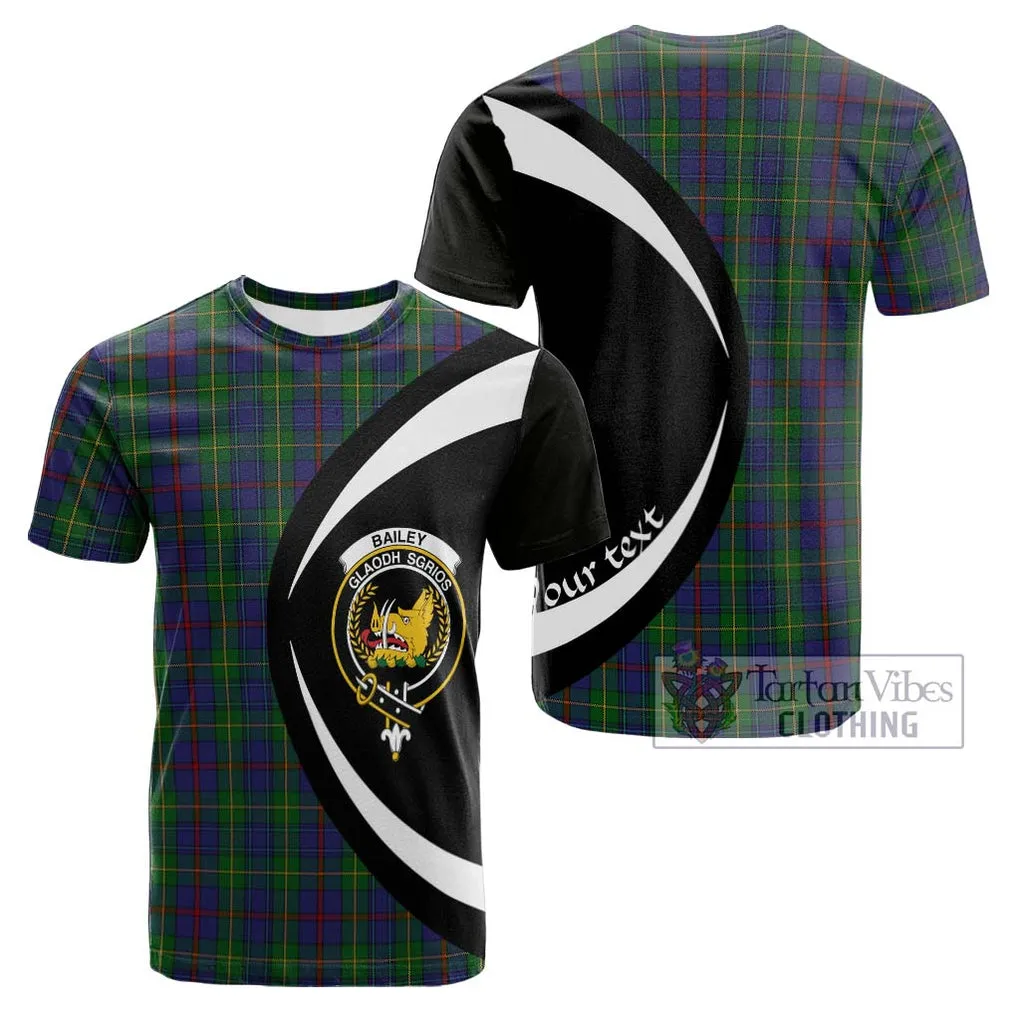 Bailey Tartan Cotton T-shirt with Family Crest Circle Style