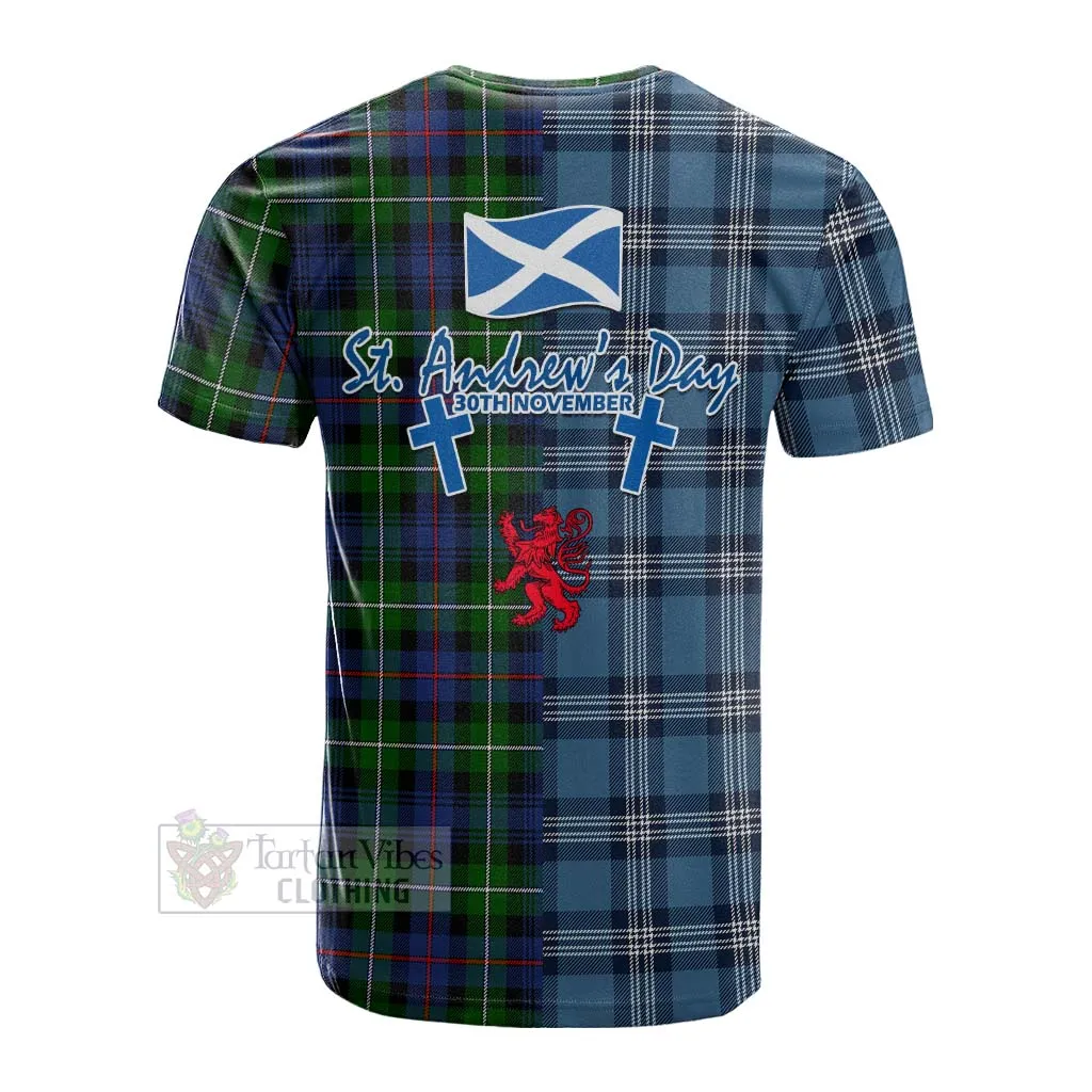 Baillie (Bailey) Tartan Cotton T-shirt Happy St. Andrew's Day Half Tartan Style