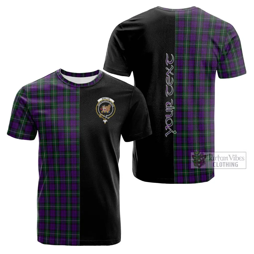 Baillie Highland Society Tartan Cotton T-shirt with Family Crest and Half Of Me Style