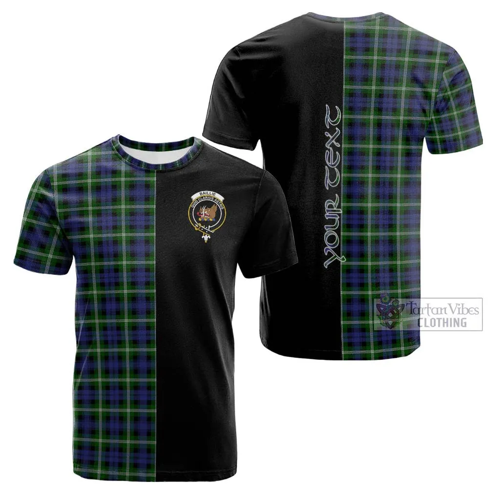 Baillie of Polkemmet Tartan Cotton T-shirt with Family Crest and Half Of Me Style