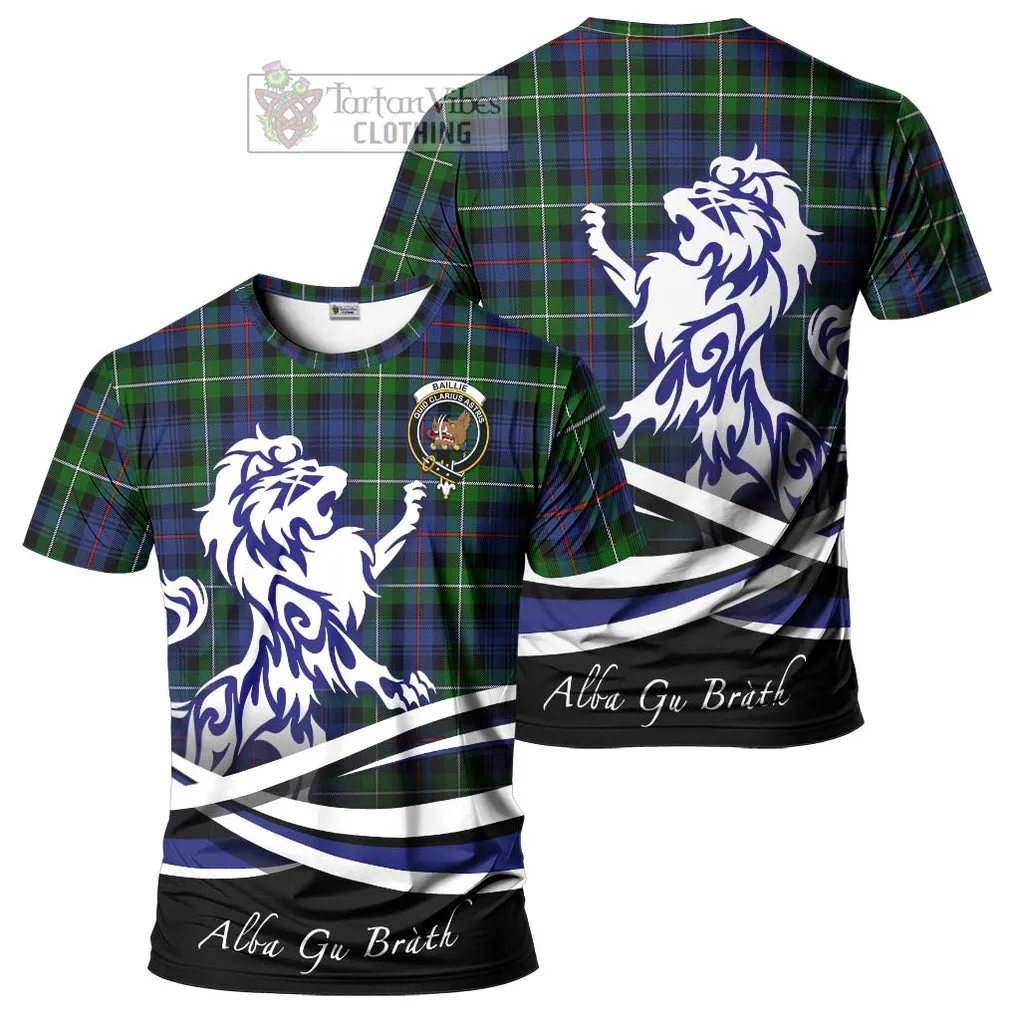 Baillie Tartan Cotton T-shirt with Alba Gu Brath Regal Lion Emblem