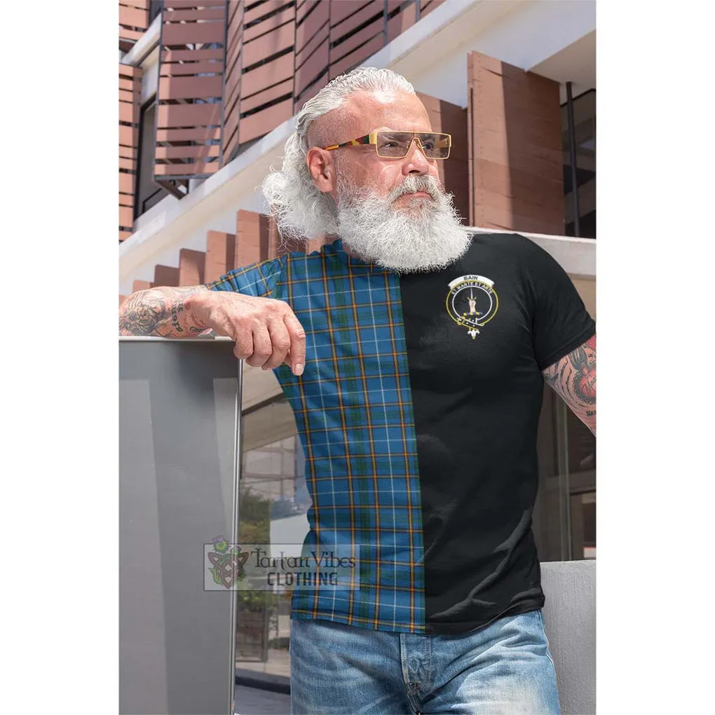 Bain Tartan Cotton T-shirt with Family Crest and Half Of Me Style