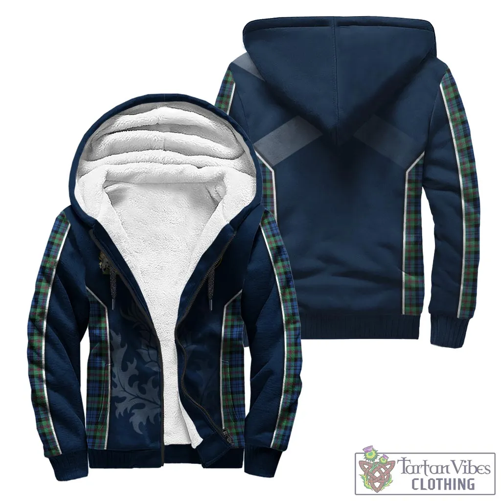 Baird Ancient Tartan Sherpa Hoodie with Family Crest and Scottish Thistle Vibes Sport Style