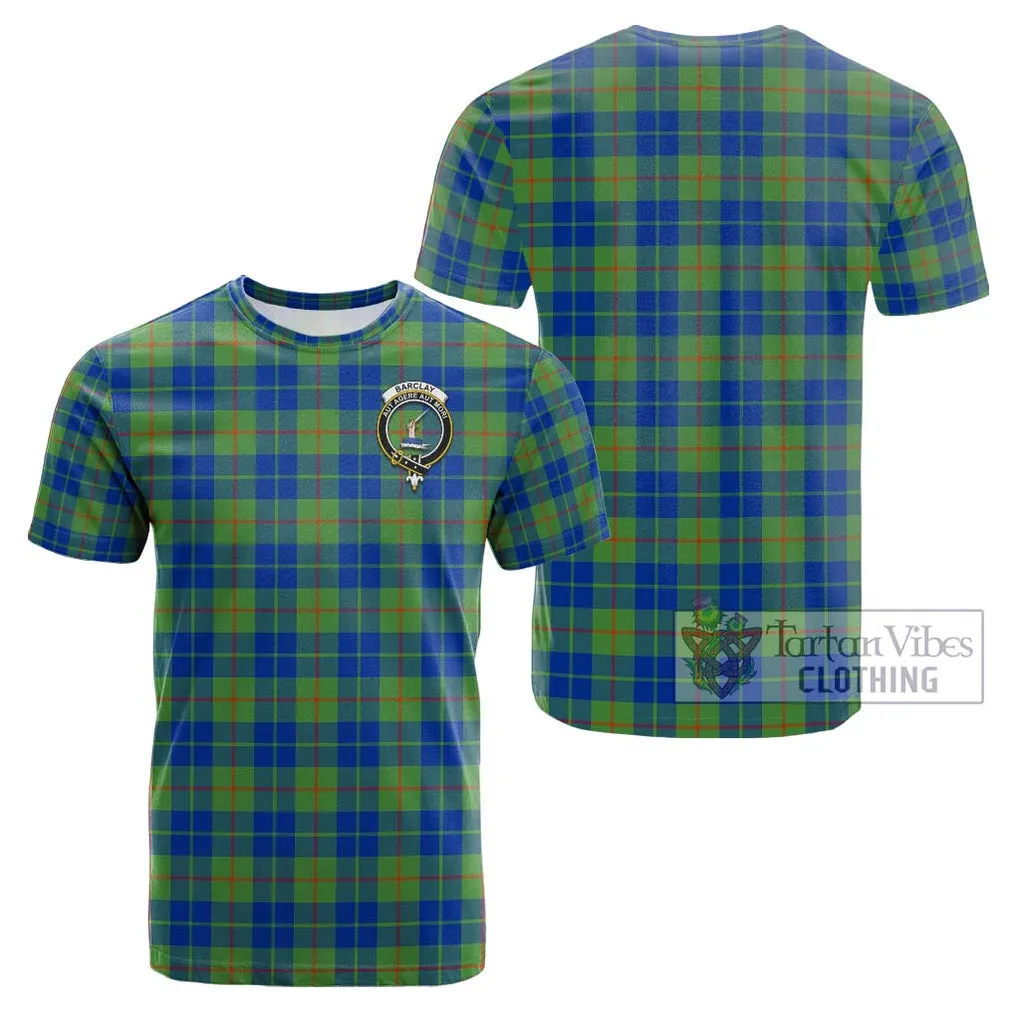 Barclay Hunting Ancient Tartan Cotton T-Shirt with Family Crest