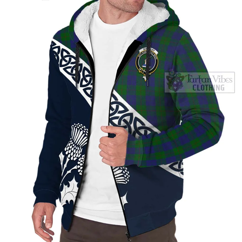 Barclay Tartan Sherpa Hoodie Featuring Thistle and Scotland Map