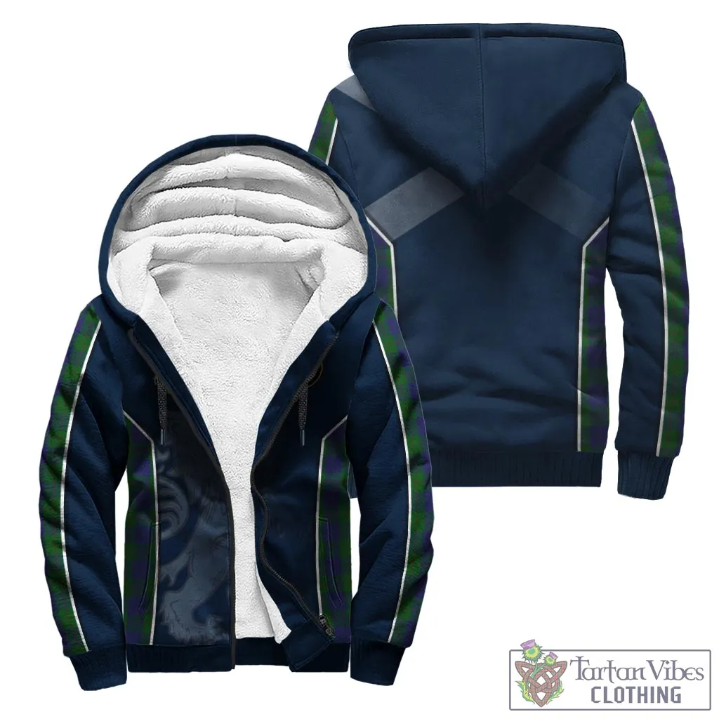 Barclay Tartan Sherpa Hoodie with Family Crest and Lion Rampant Vibes Sport Style