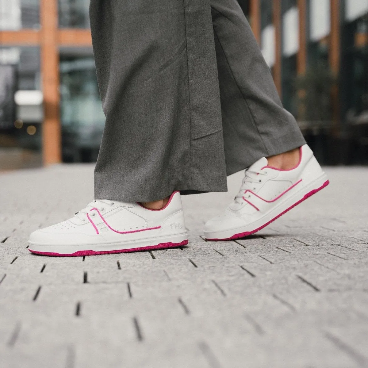 Barefoot Sneakers Barebarics Arise - White & Raspberry Pink CLEARANCE