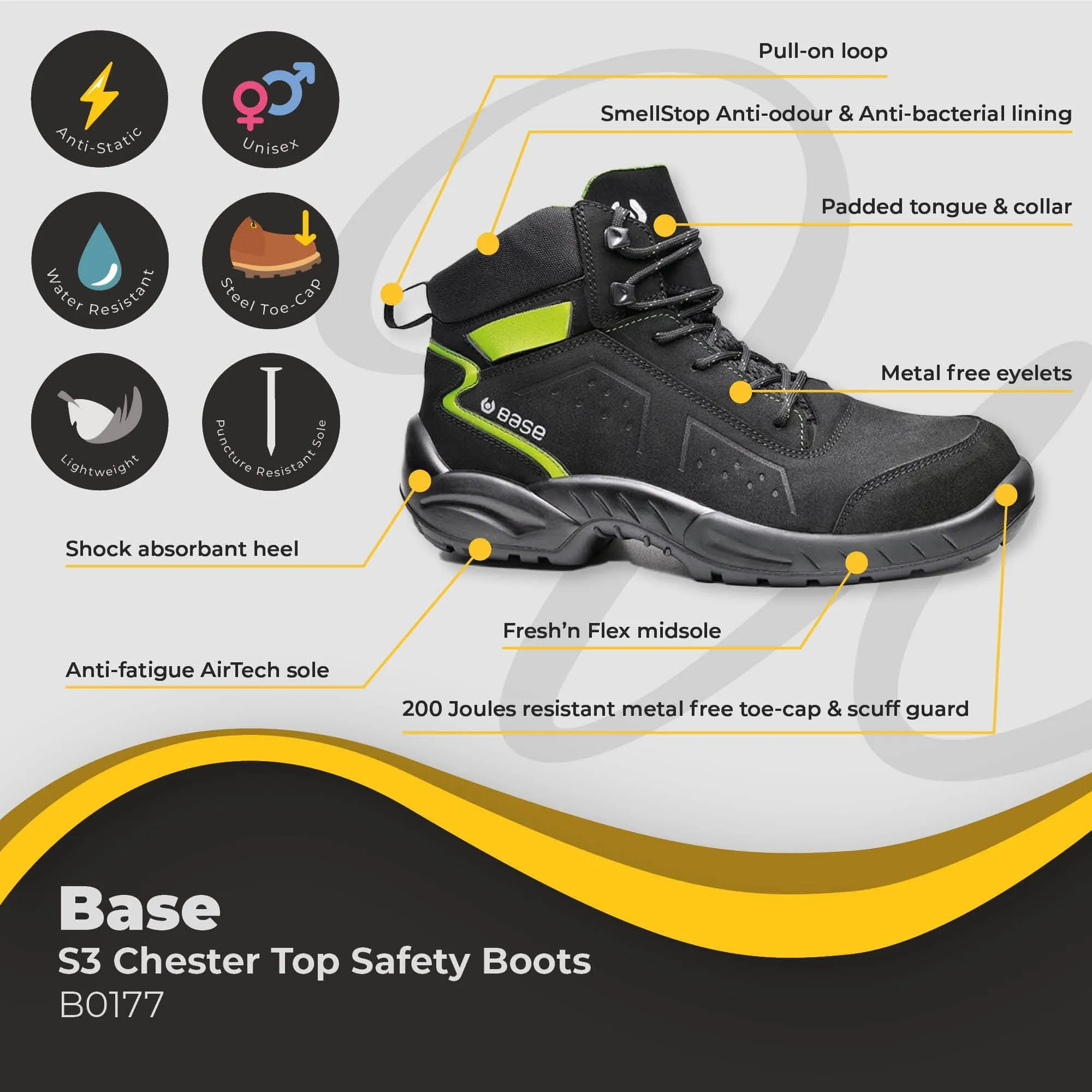 Base Chester Top S3 Safety Boots B0177