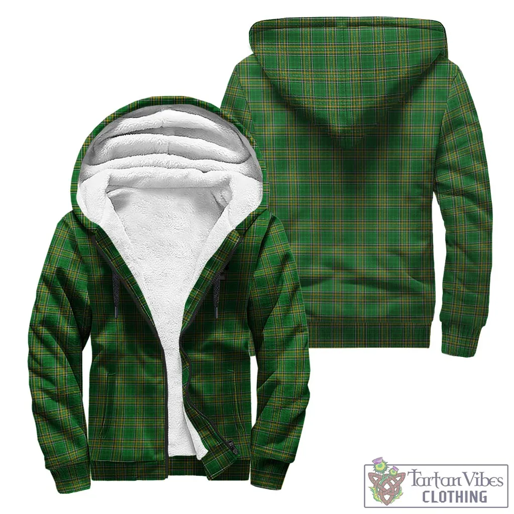 Bateson Irish Clan Tartan Sherpa Hoodie with Coat of Arms