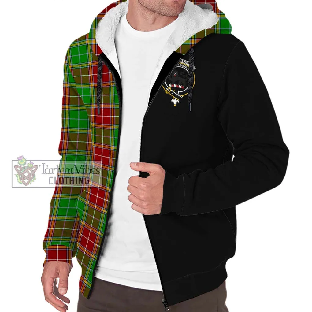 Baxter Modern Tartan Sherpa Hoodie with Family Crest and Half Of Me Style