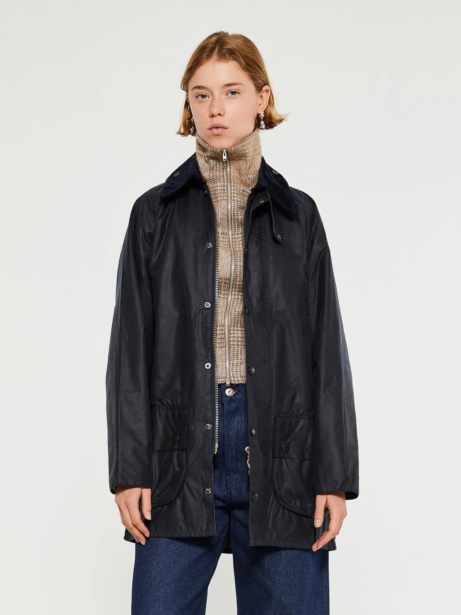 Beaufort Wax Jacket in Navy