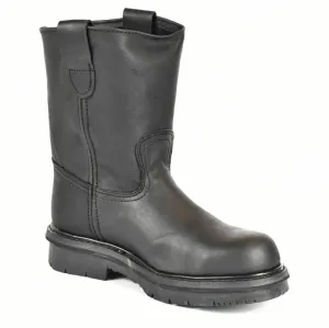 Black Leather Steel Toe Pull-On Work Boots -El General Wellington Boots GROA13 710-1