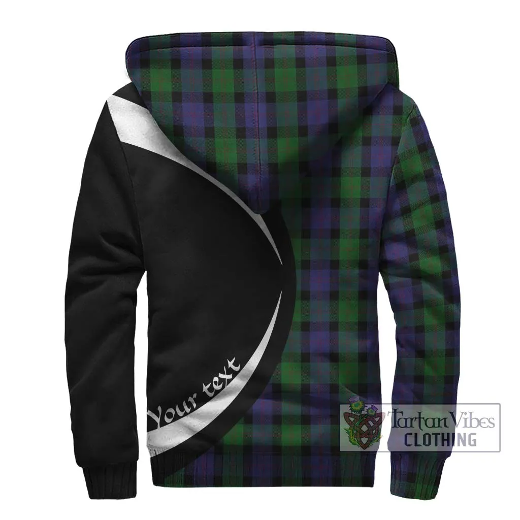 Blair Tartan Sherpa Hoodie with Family Crest Circle Style