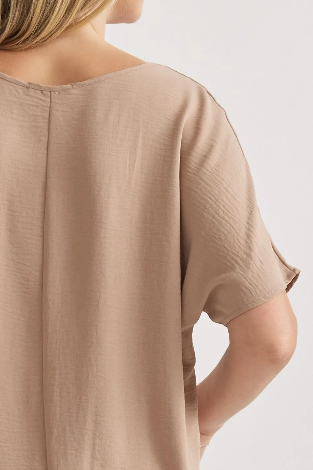 Blissful Basics V-Neck Top - Latte