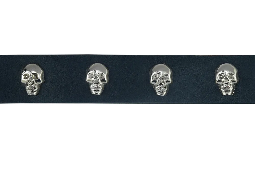 BLT Skull Heads Black Genuine Leather Belt