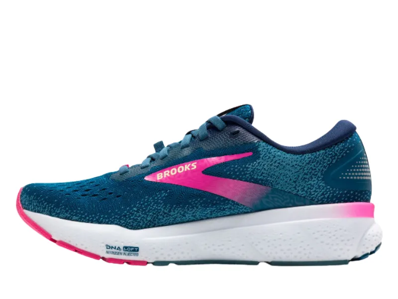 Brooks Ghost 16 GTX Ladies Running Shoe (Moroccan Blue/Pink/Yellow)