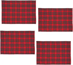 C & F Quilted Products Arlington Tartan Plaid Christmas Rectangle Placemat-Set of 4