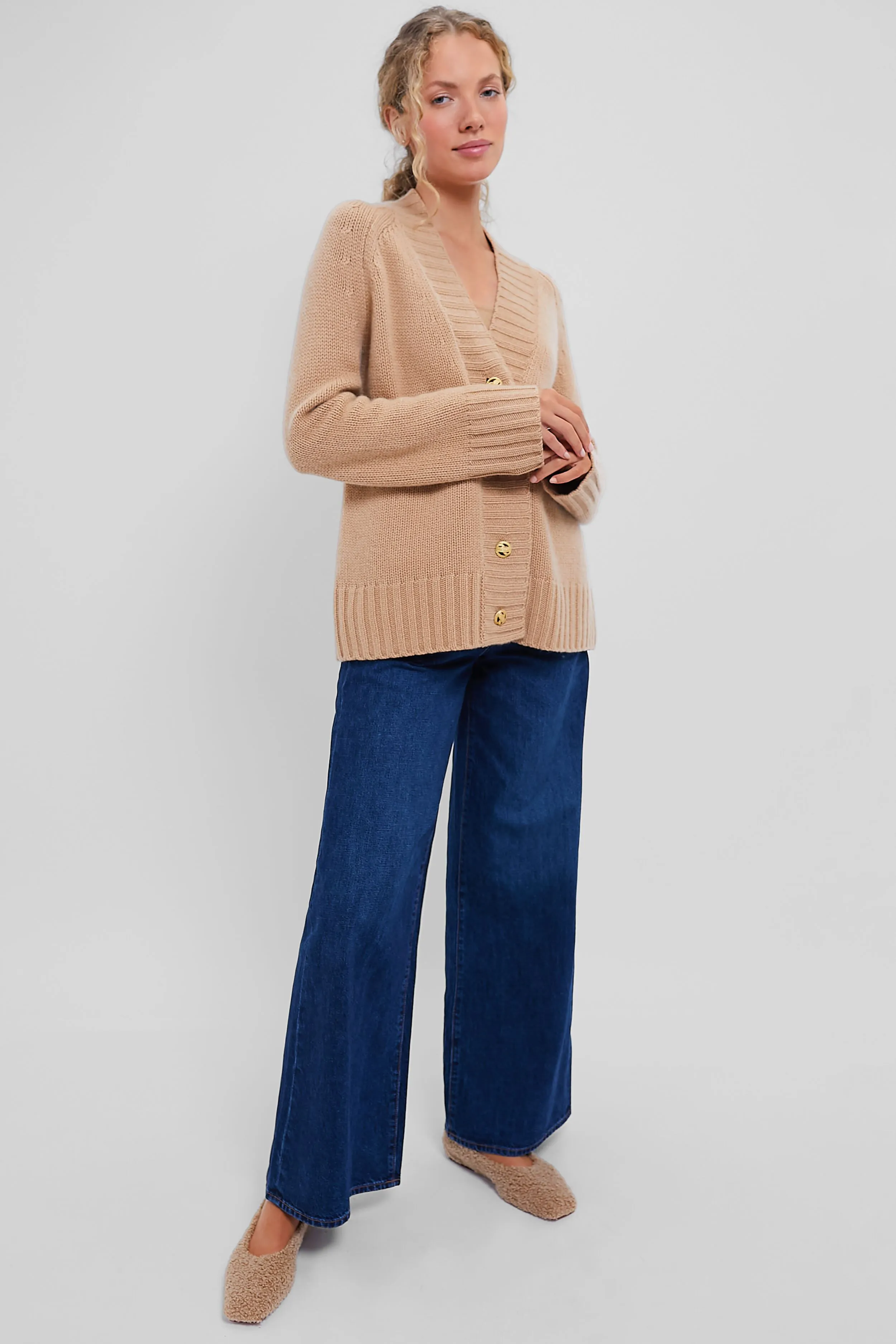 Camel Rachel Cashmere Cardigan