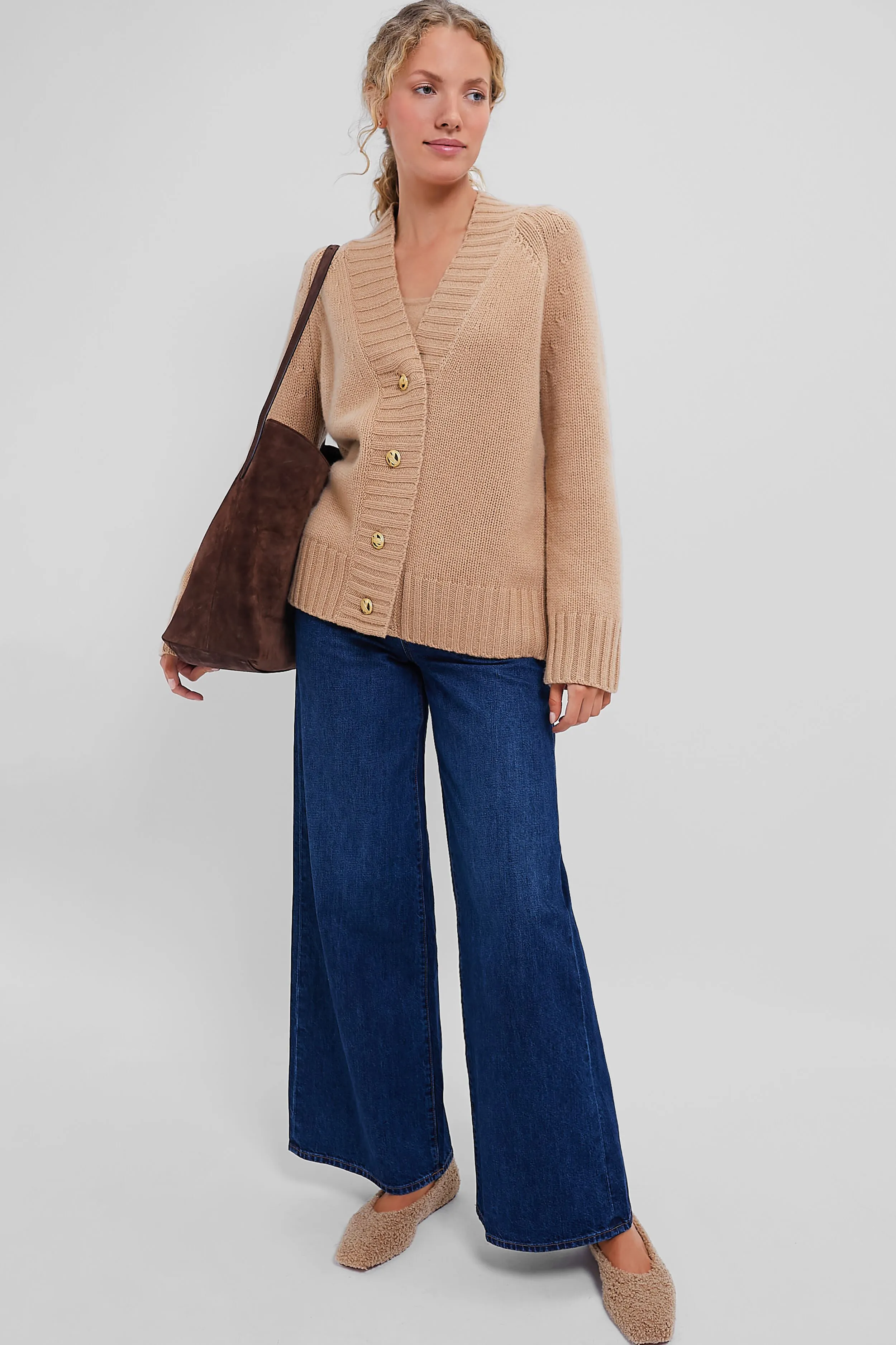 Camel Rachel Cashmere Cardigan