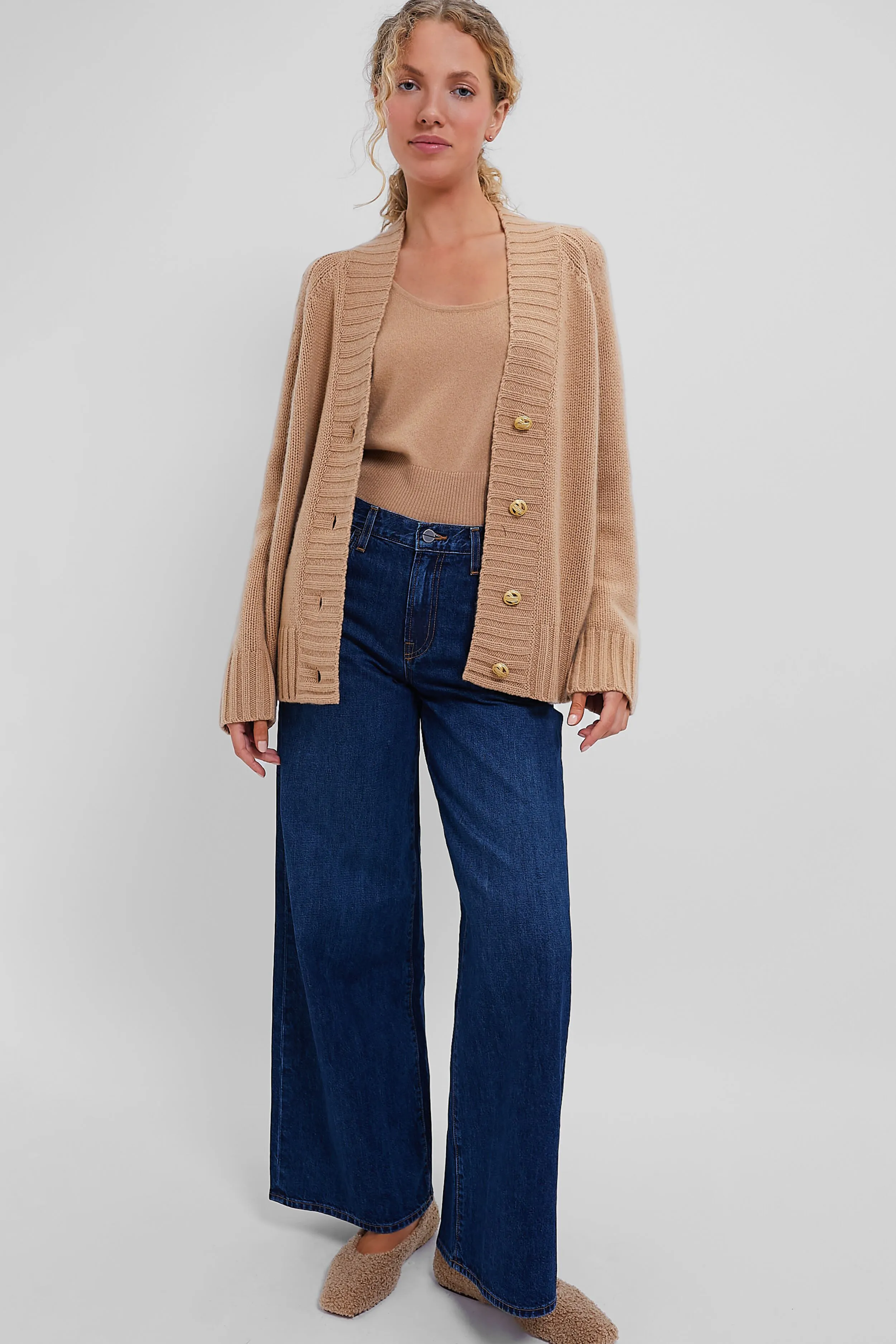 Camel Rachel Cashmere Cardigan