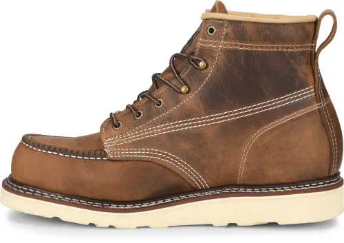 Carolina Men's 6" Domestic Dark Brown Steel Toe, Moc Toe Wedge Work Boot #CA7811