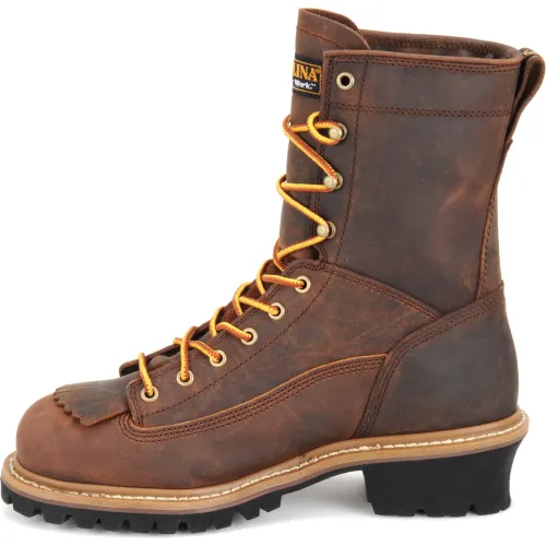 Carolina Men's Spruce 8" Stl Toe WP Logger Work Boot - Brown - CA9824